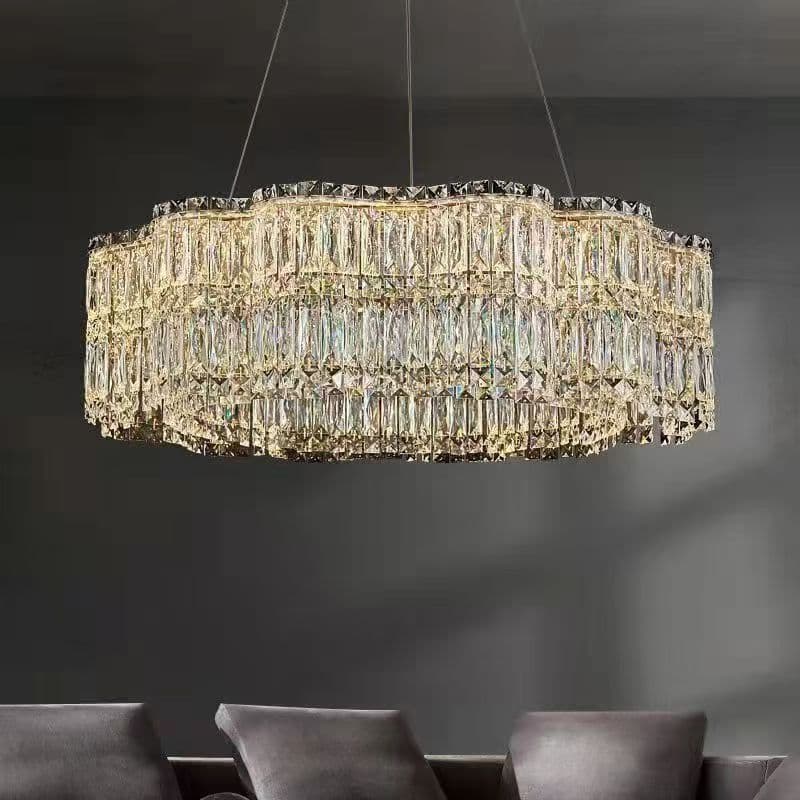 Italian light luxury crystal chandelier living room lamp post-modern simple high-end villa new bedroom restaurant Zhongshan lamps