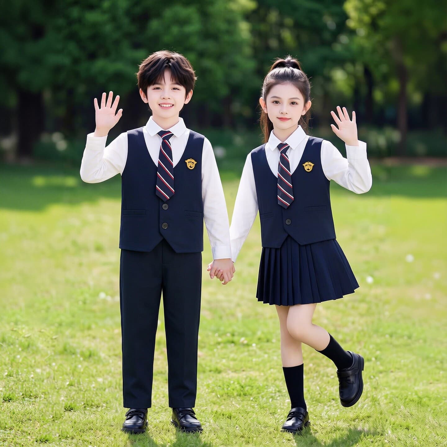 Children's school uniform long-sleeved suit kindergarten uniform graduation photo elementary school student class uniform performance clothing boys and girls college style