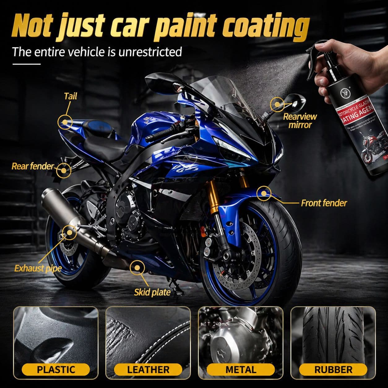 Cross-border Motorcycle Coating Agent, Maintenance Waxing Polishing, Electric Bike Motorcycle Appearance Paint Brightening, Hand Spray Coating