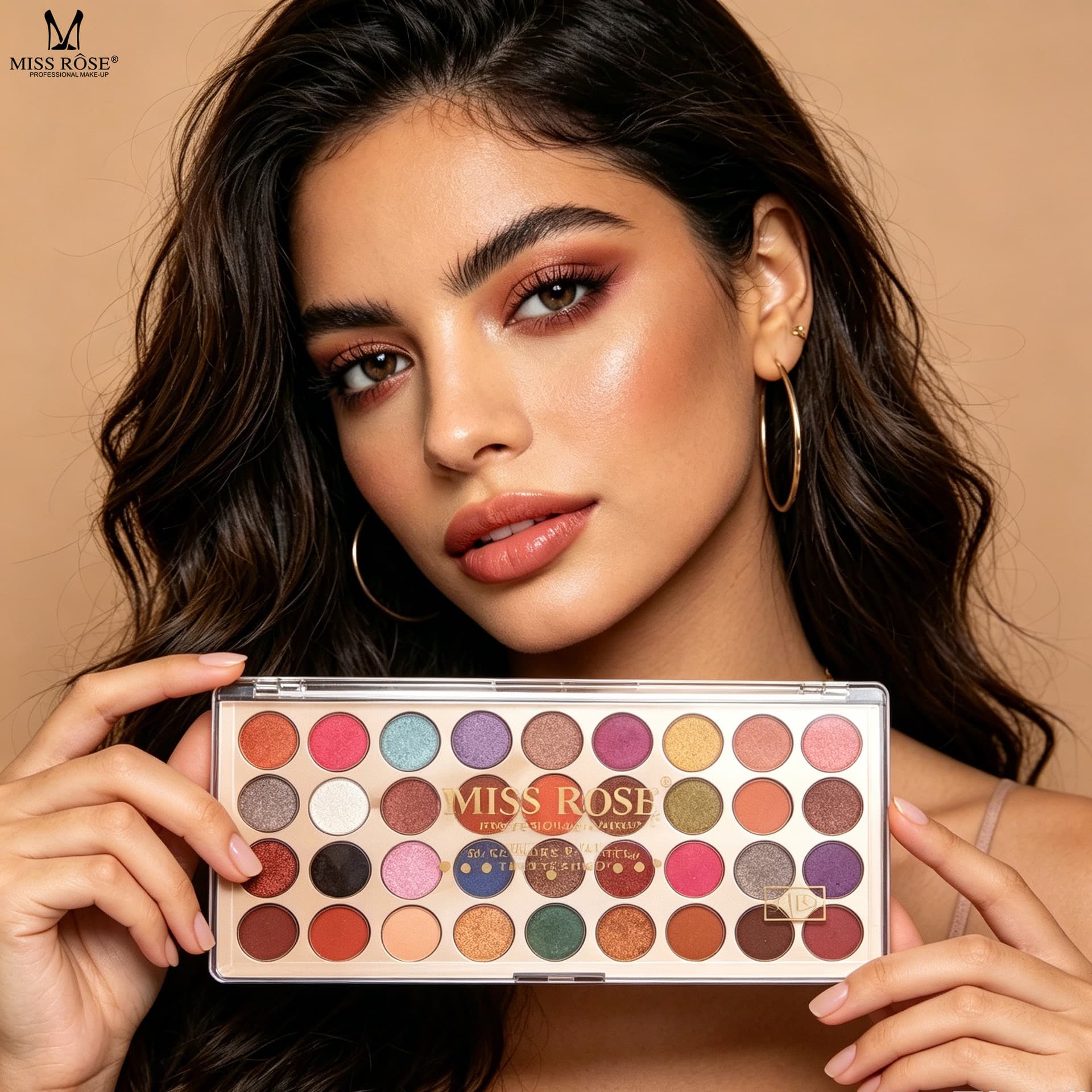 MISSROSE Cross-Border 36-Color Eyeshadow Palette, Shimmer Matte Glitter Multi-Color Eyeshadow Stage Makeup European American Makeup Palette