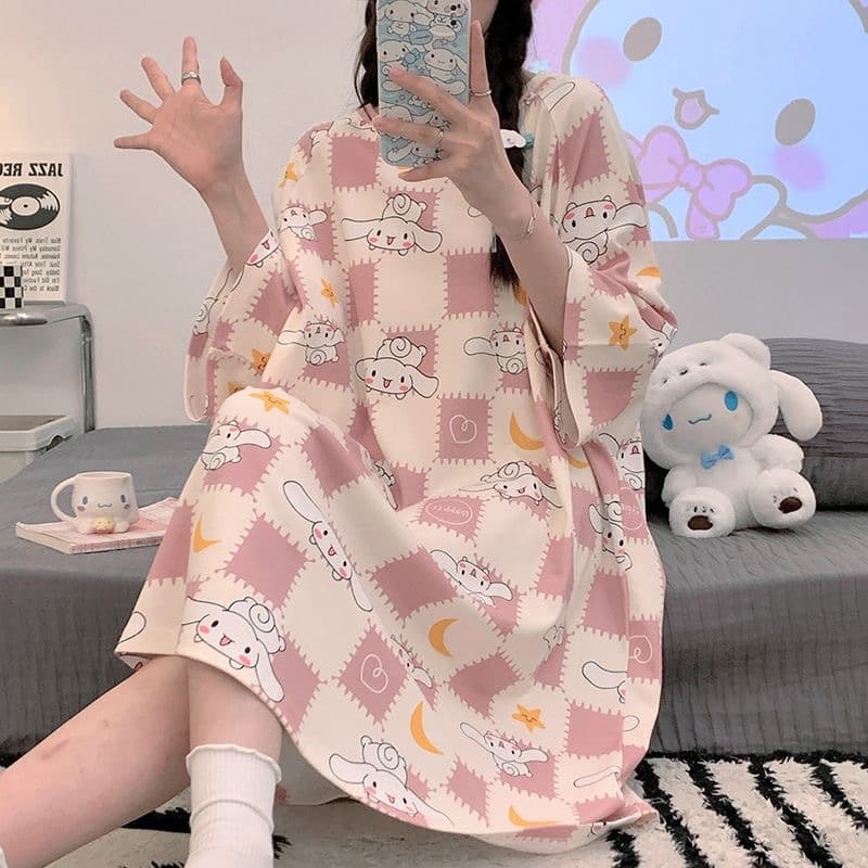 Factory Outlet Foreign Trade Plus Size Nightgown Summer Cross-border Nightgown Long Maternity Sweet Homewear Women's Loose Fit