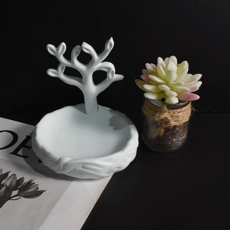 Plaster Cement DIY Weaving Storage Box Mold Tree Branch Earring Ring Jewelry Organizer Soap Dish Silicone Mold