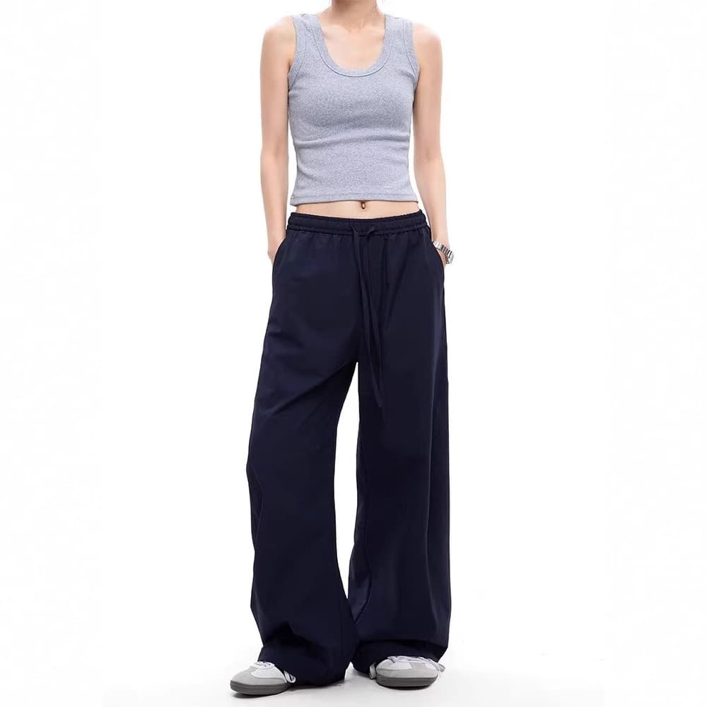 Streetwear American Hip-Hop Solid Harem Pants for Women Spring Summer Jazz Dance Loose Straight Wide Leg Casual Pants