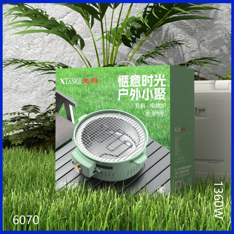 New Dual Electric and Charcoal Portable Tea Boiling Indoor Fireplace Grill, SAST Multifunctional Stove