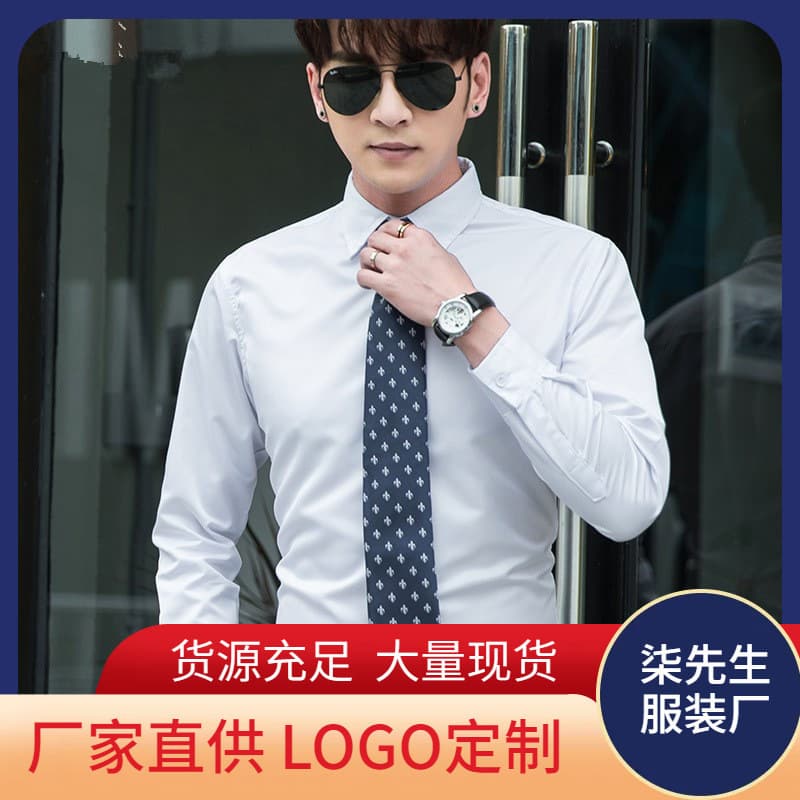 Professional Business Shirt Men's Dress Slim-fit Long-sleeved Shirt Men's Plus Size Men's White Shirt Unisex
