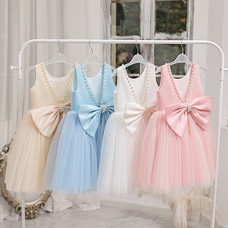 Cross-border Princess Dress for Girls, Children's Wedding Gown, Flower Girl Dress, Host Piano Performance Costume, Tulle Tutu Skirt
