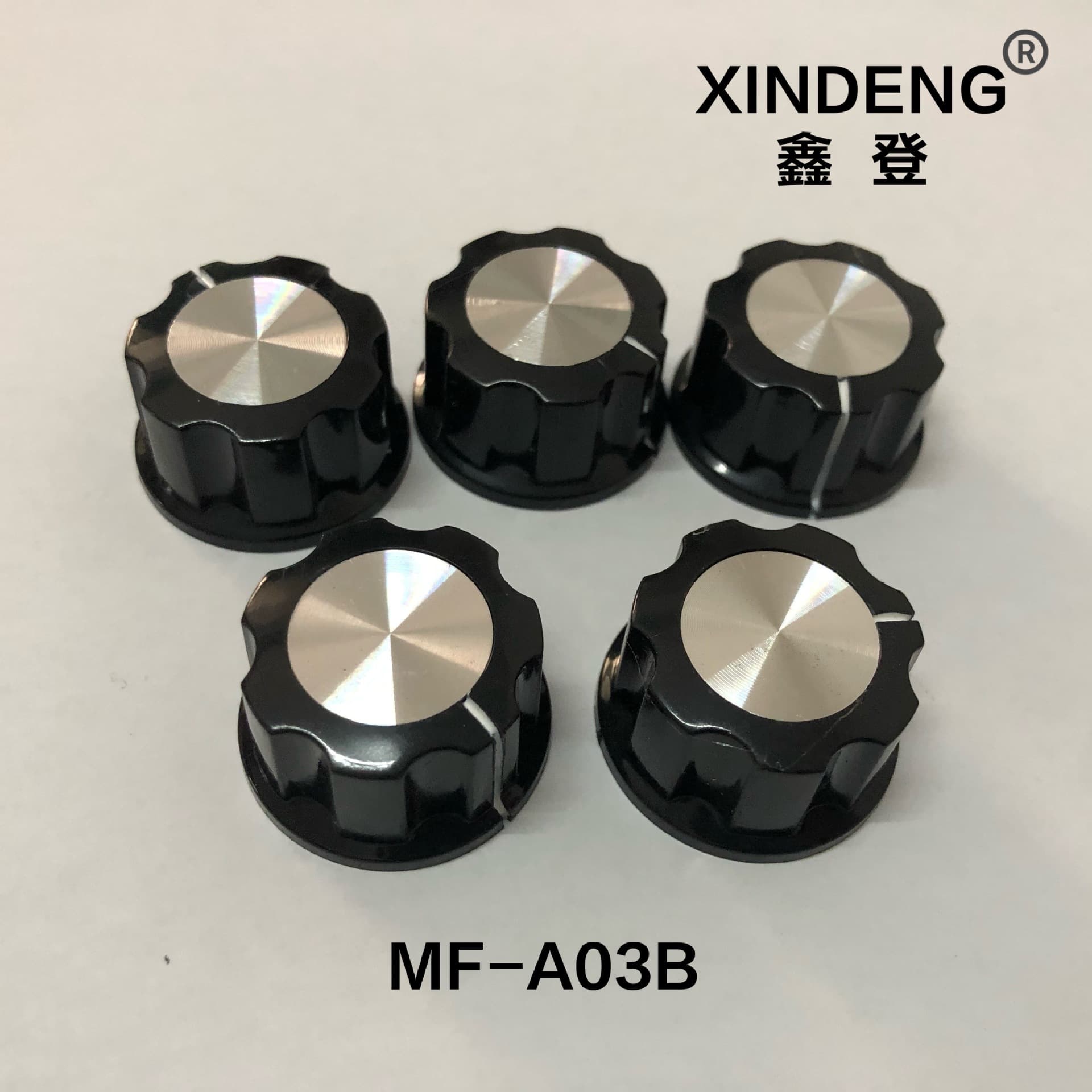 Manufacturer supply: Mf-A03B, fluted potentiometer knob cap, speed control knob, audio knob.
