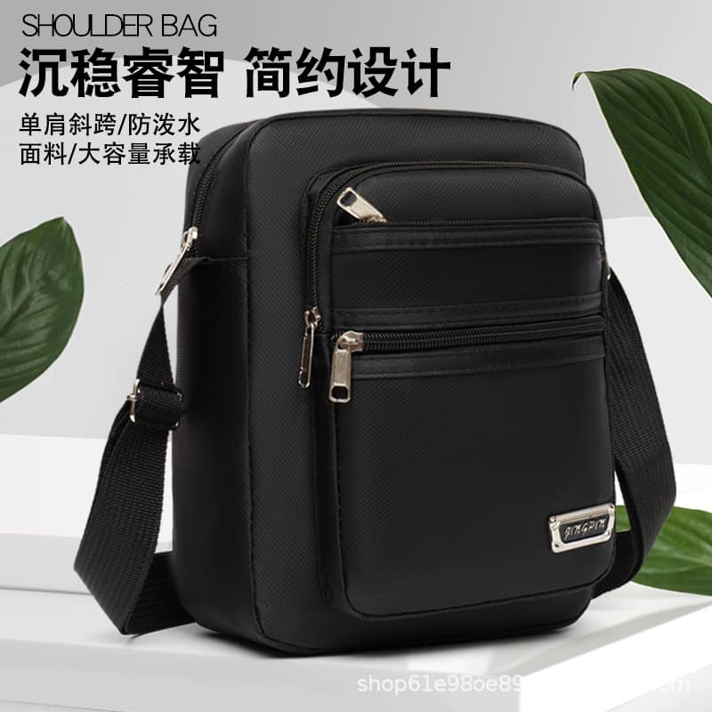 Korean-style Casual Large Capacity Multi-layer Waterproof Single Shoulder Crossbody Bag, Unisex Business Cash Bag, Summer Men's Sling Bag