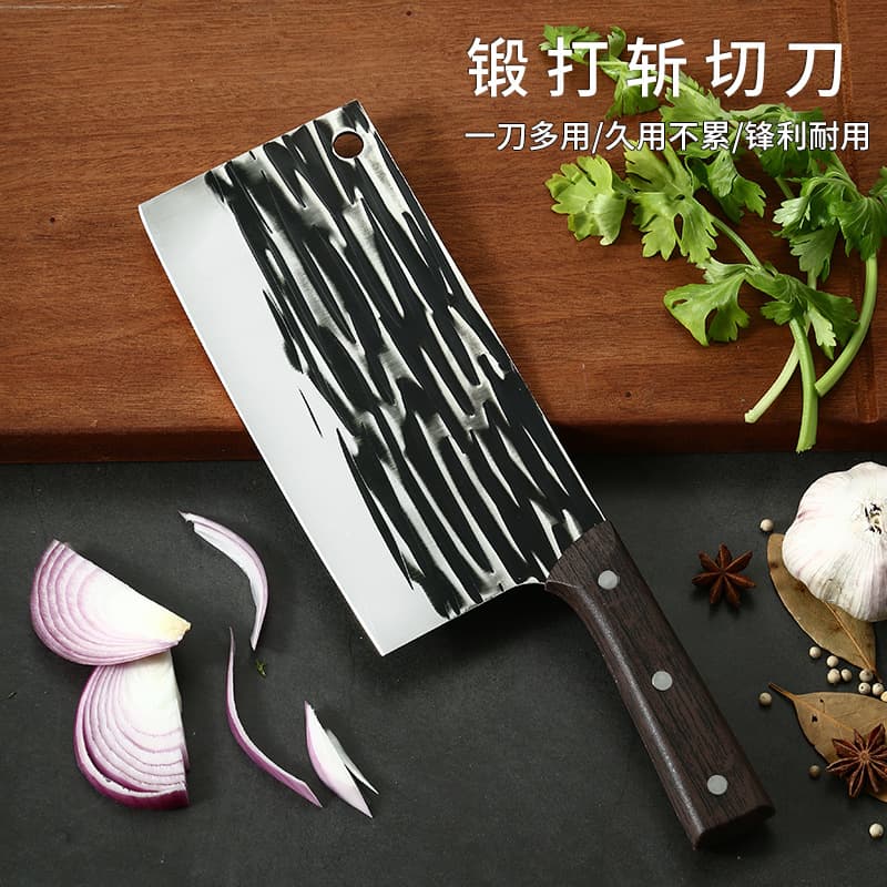 Yangjiang Forged Hammered Pattern Knife, Fast-Selling E-Commerce Kitchen Item, Home Slicing and Meat-Cutting Blade