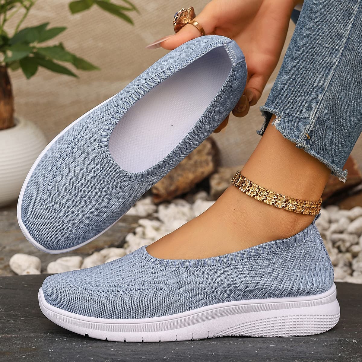 Large Size Women's Shoes Spring Autumn New Style Casual Slip-On Loafers with Soft Sole, Versatile and Comfortable for Cross-Border Sales