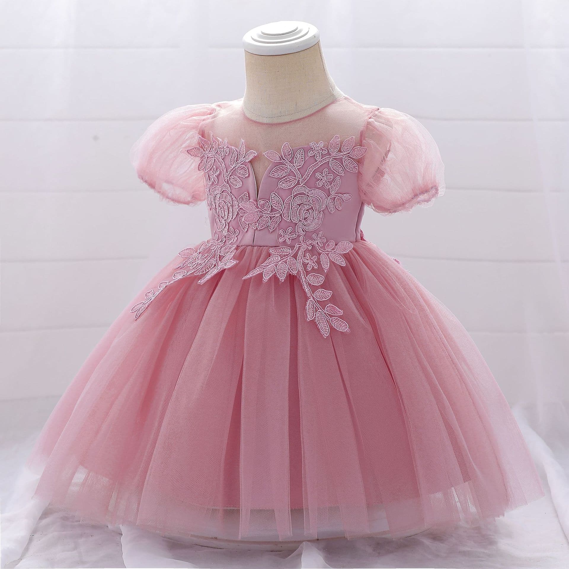 2026 New European and American Children's Piano Performance Dress for Girls, Applique Tulle Princess Dress, Girls' Birthday Gown
