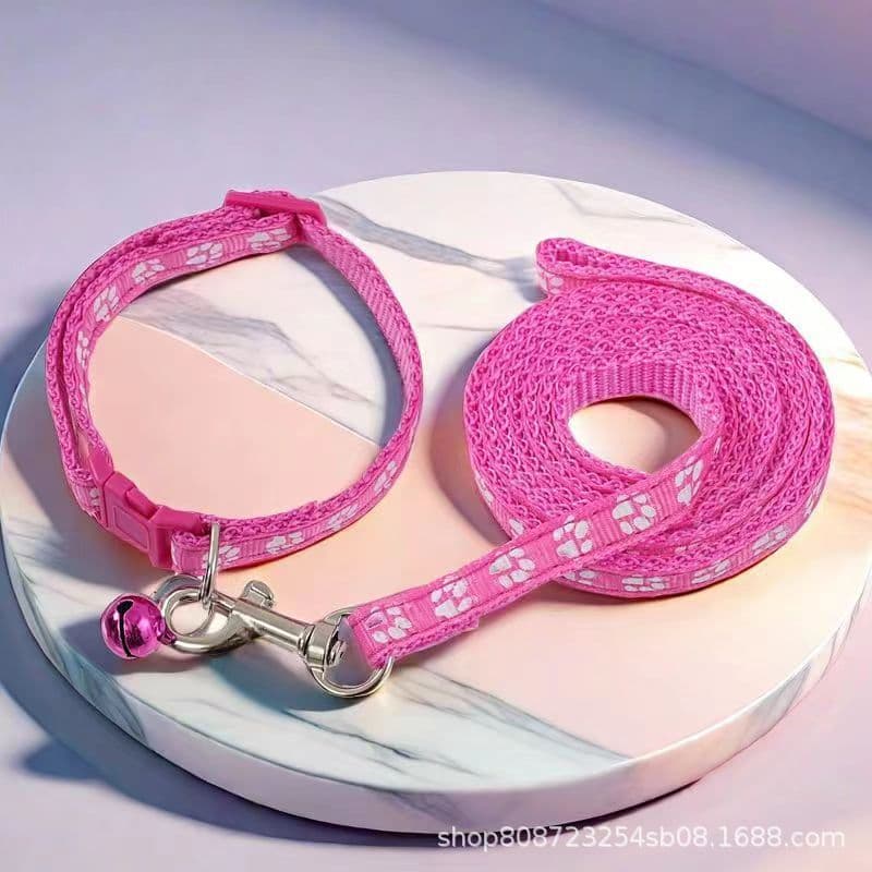 Dog Claw Print Traction Rope Footprint Traction Collar suit Cartoon Pet Collar Cat Traction Rope Collar suit
