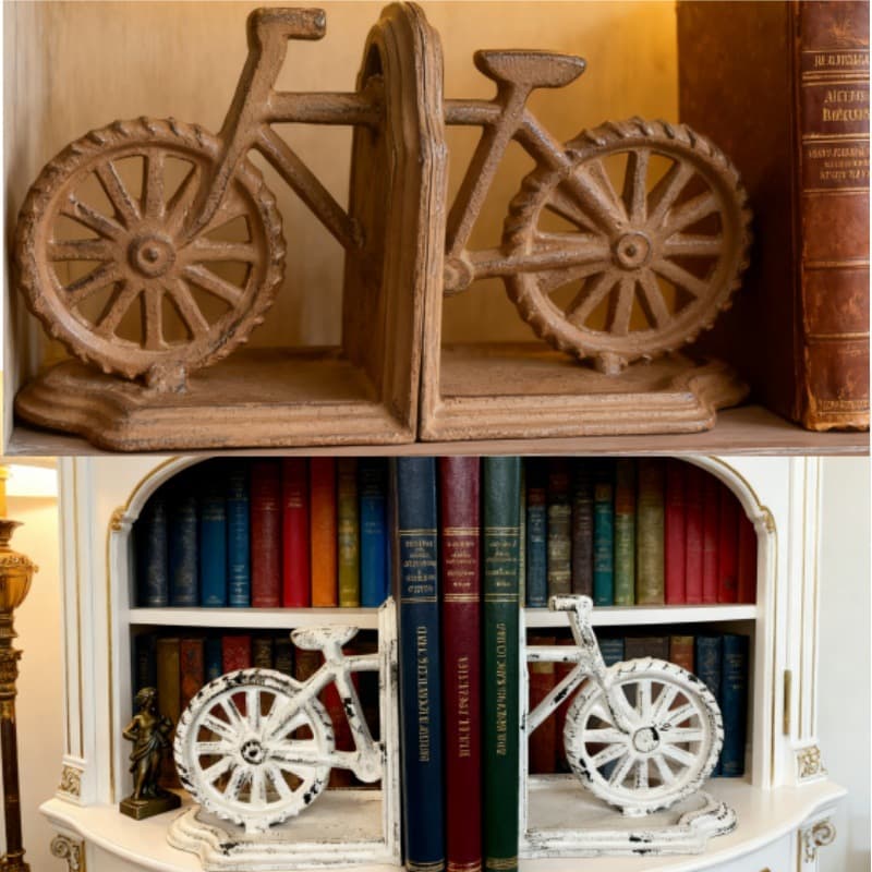 Foreign trade cross-border popular European and American retro cast iron bicycle bookends creative bookends fashionable bookcase decorations