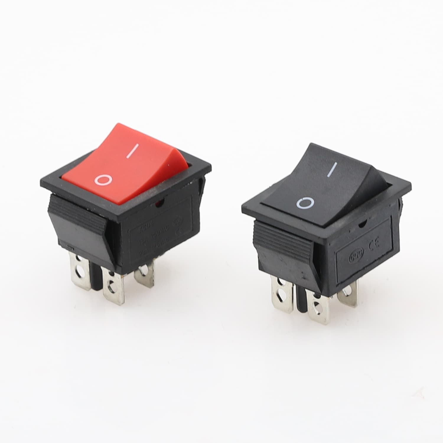 KCD4 Rocker Switch for Electric Cooker Power Switch 16A Boat Switch Four-Pin Two-Position Black Red Rocker Button Switch