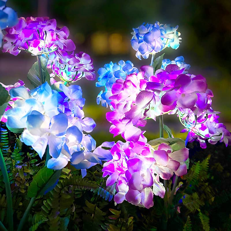 Solar LED Hydrangea Light, Garden Decorative Atmosphere Light, Outdoor Waterproof Stake Lawn Light