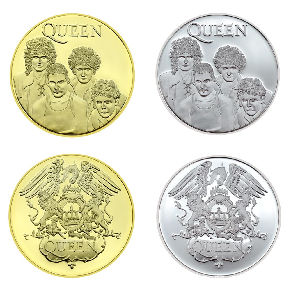 Queen Gold/Silver Commemorative Coins Famous British Rock Band Coins Wholesale Fans Commemorative Collection