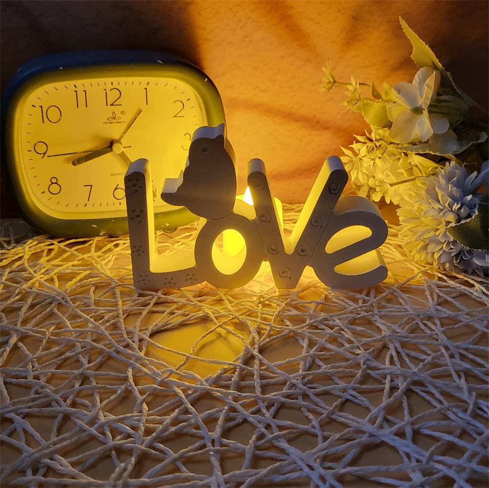S0944 LOVE Bird Ornaments Desktop Decoration Cement Plaster Mold DIY Silicone Mold