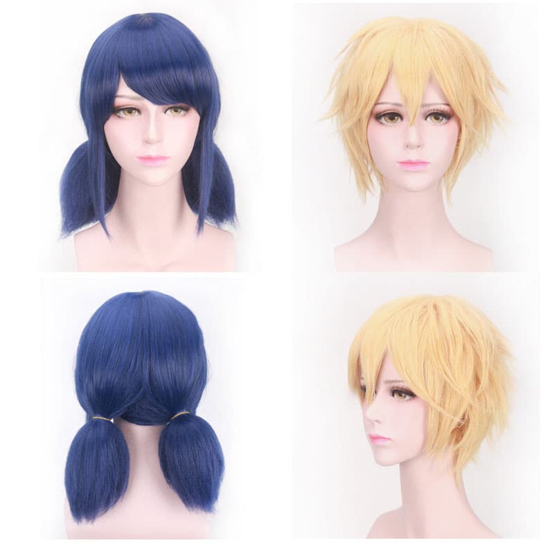 Cosplay Wig Miraculous Ladybug Dark Blue Ladybug Twin Tails Short Wig Wholesale Styling