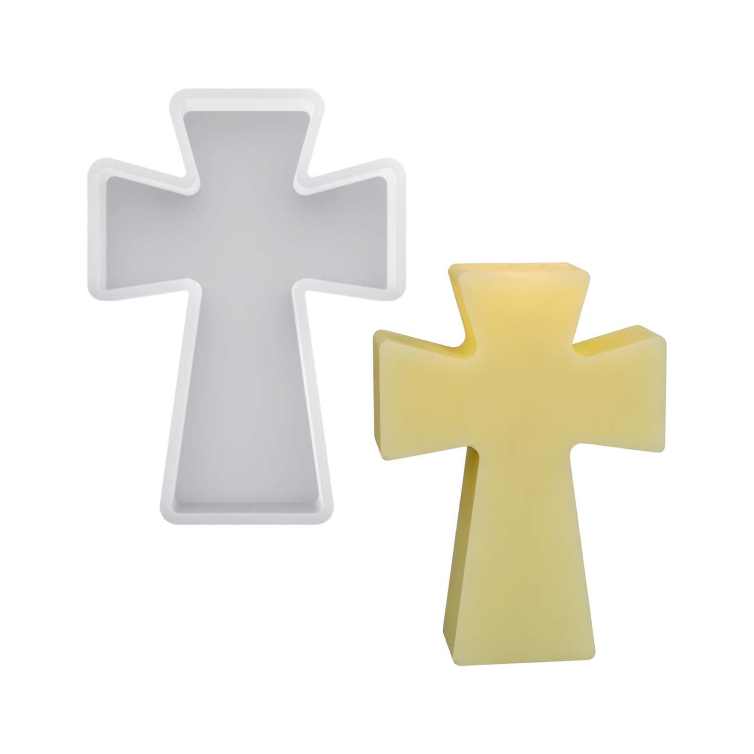 Sweet DIY Cross Candle Holder Mold Desktop Cross Aromatherapy Candle Ornament Silicone Mold