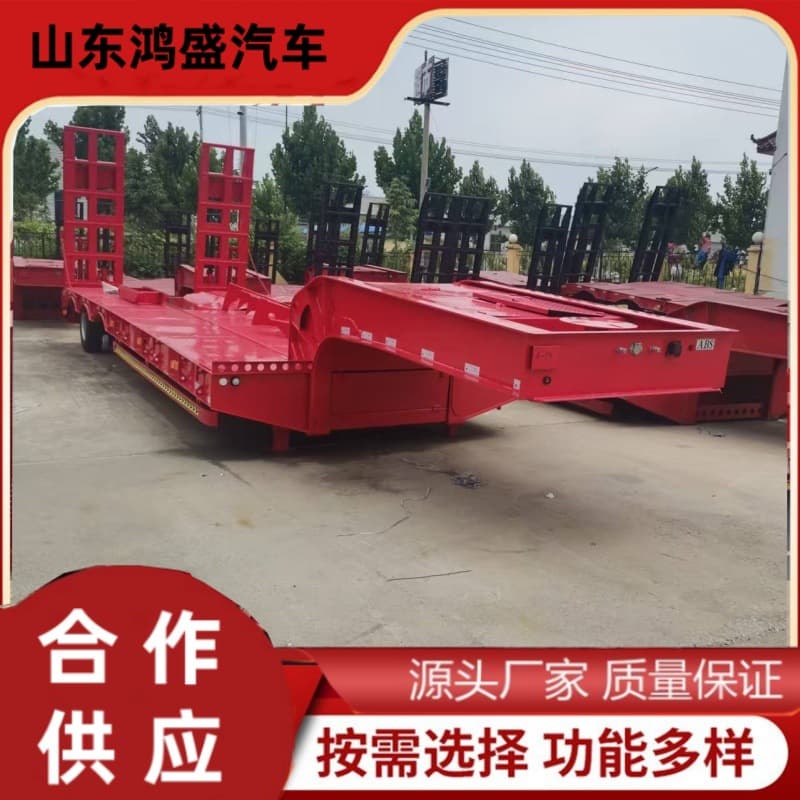 11.5-meter three-axle low-bed semi-trailer excavator transport flatbed engineering machinery transport trailer price