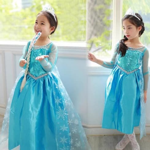 Frozen Princess Dress For Girls Children's Cosplay Costume Daily Casual Gown Ice And Snow Theme Design Kids Formal Wear