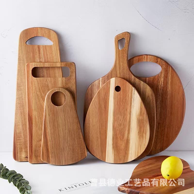 Household Acacia Wood Pastry Board Cutting Board Baby Food Prep Sushi Pizza Serving Tray