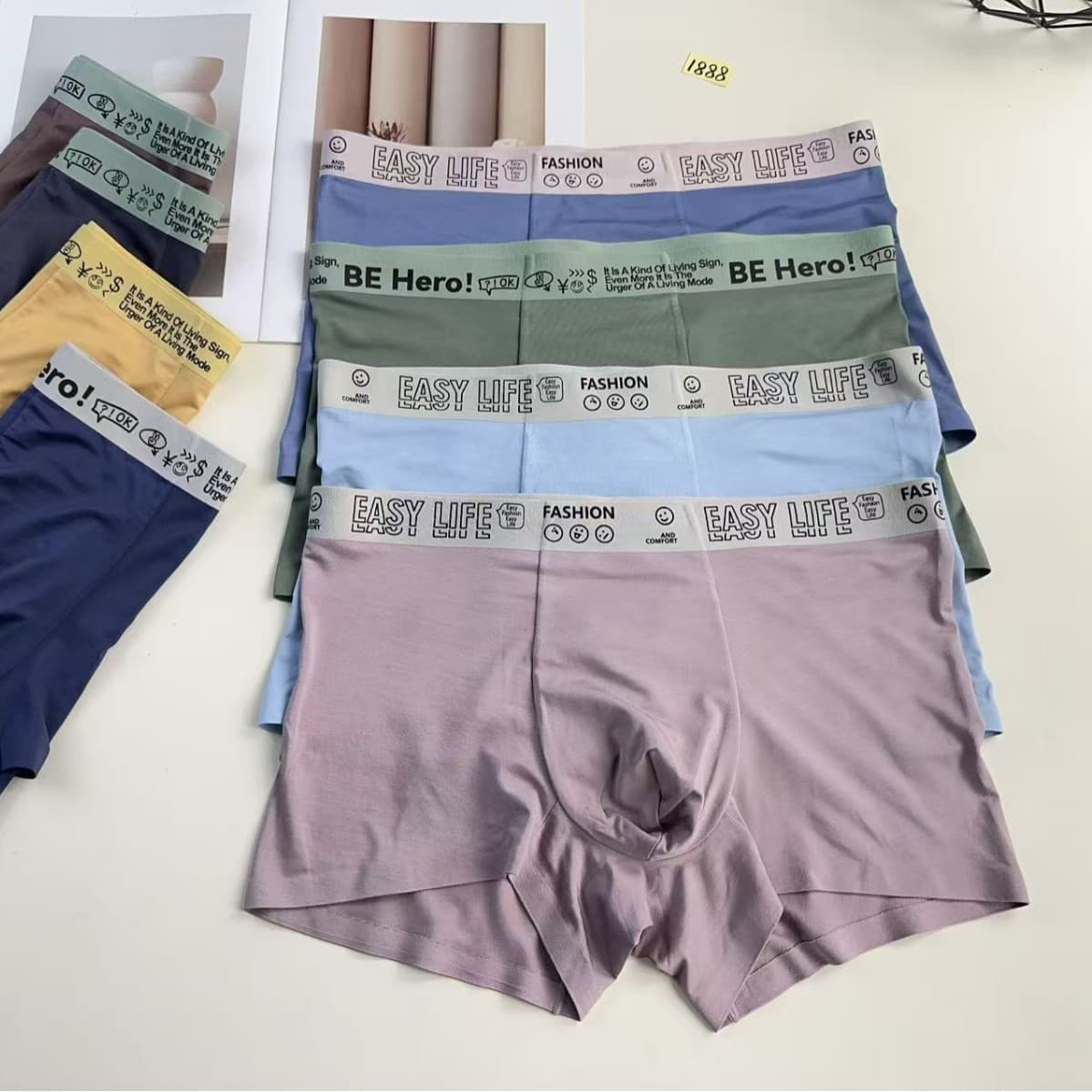 1888# First-Hand Free Shipping, 60s Modal Comfortable Fashion Letter Print Men's Boxer Briefs