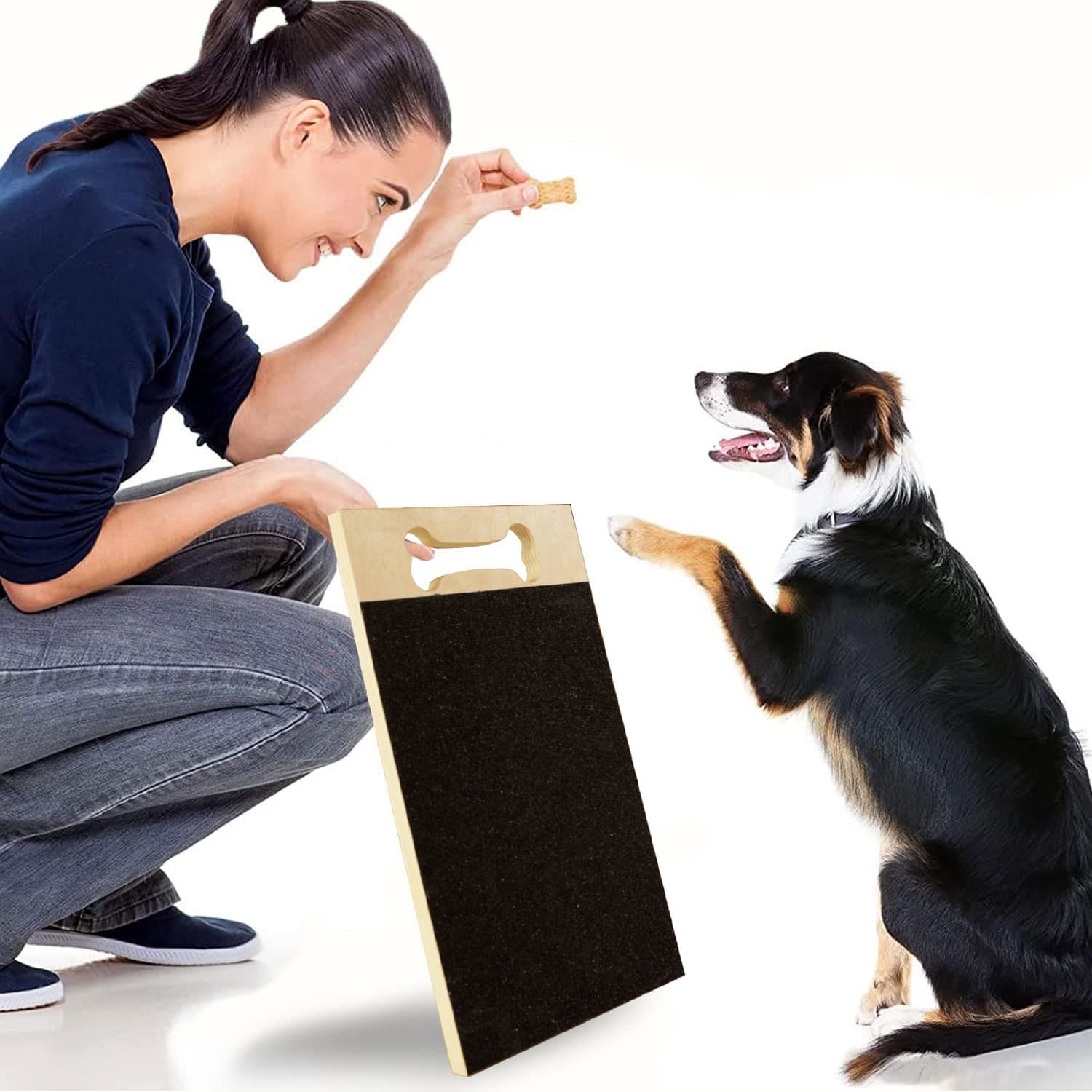Cross-border Pet Supplies Creative Wooden Dog Scratch Board Nail Sandpaper Wear-resistant Non-shedding Dog Nail Grinding Board