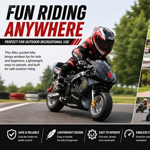 Cross-border Export Children's Two-wheel Mini Off-road Motorcycle Two-stroke Mini Racer Youth Gasoline Motorcycle Racing