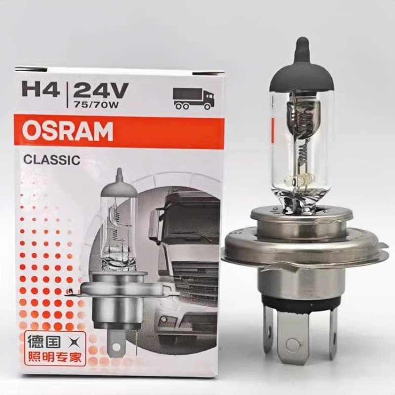 OSRAM Headlight Truck H4 Halogen Headlight 24V 75/70W Bus 64196 Dual Filament P43t