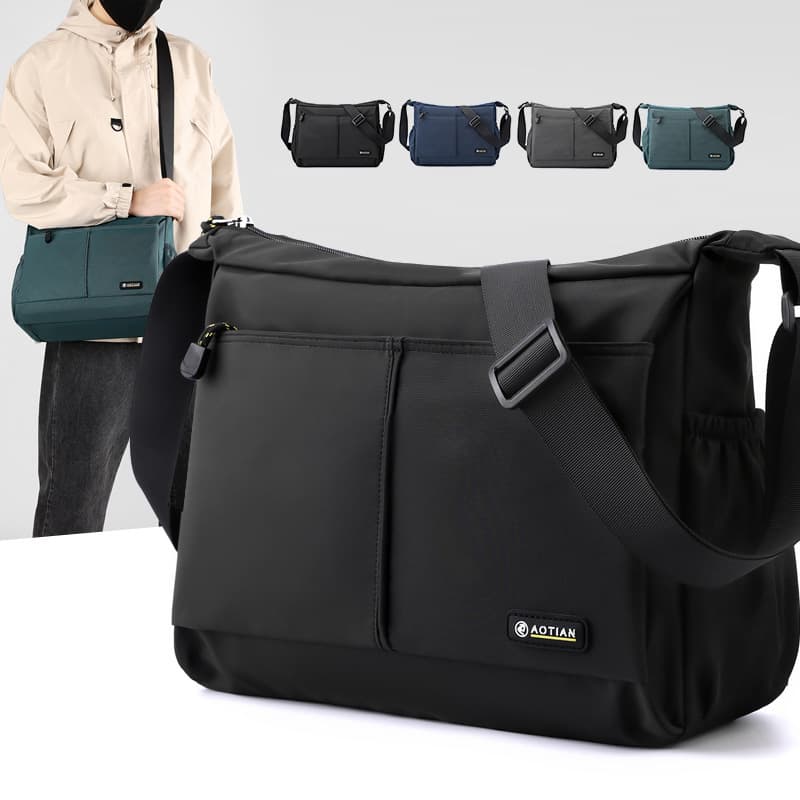 Aotian new horizontal version men's bag outdoor travel bag simple fashion shoulder crossbody oxford fabric bag 8652#