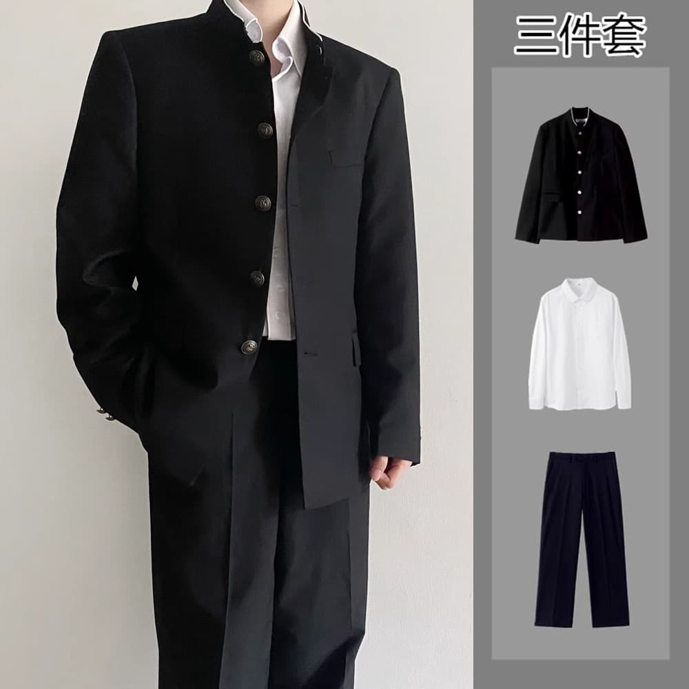 New Chinese-style black oversized suit jacket for men, spring and autumn national trend high-end feel, stylish niche loose suit jacket.