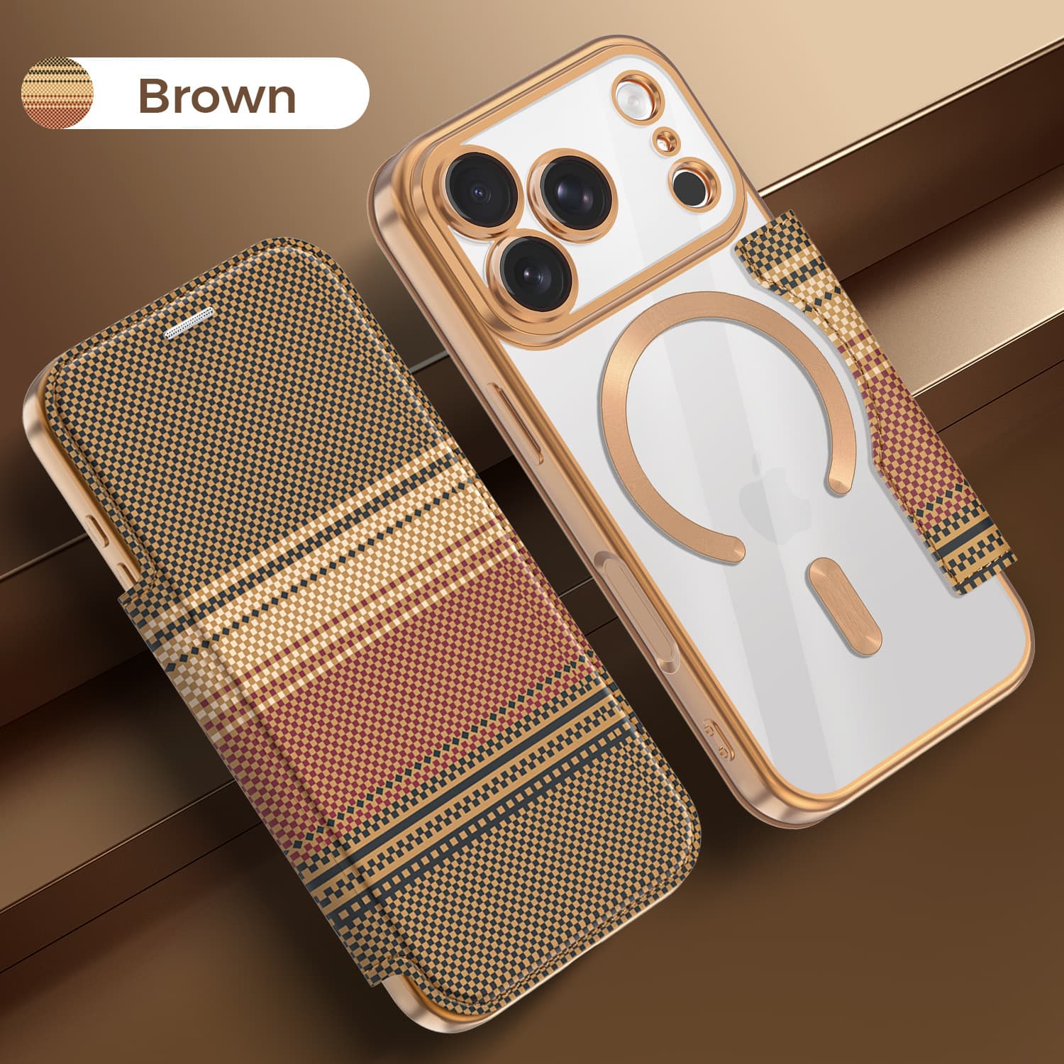 Color Shield Leather Case Magnetic Flip Business Leather Phone Case Kevlar Texture for iPhone 18 Pro Apple 17