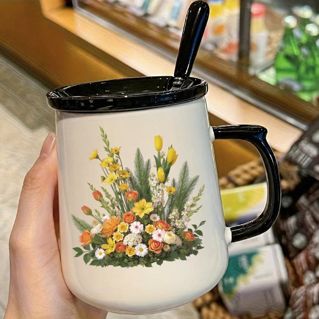 Crystal Label Uv Transfer Label Self-Adhesive Transfer Sticker Colorful Flower Simulation Three-Dimensional Decoration Waterproof Decorative Sticker Wholesale