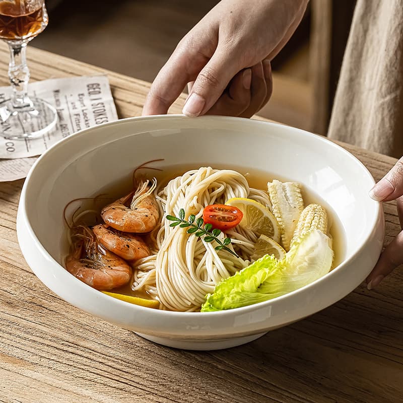 Nordic Style Irregular Ceramic Bowl, Premium Design, Versatile Vegetable Bowl, Noodle Bowl, Soup Bowl for Home Dining
