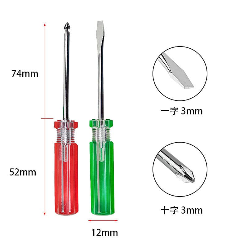 Transparent Handle Color Strip T20 Red 6mm Cross Flat Head 3mm Screwdriver Hardened Screwdriver