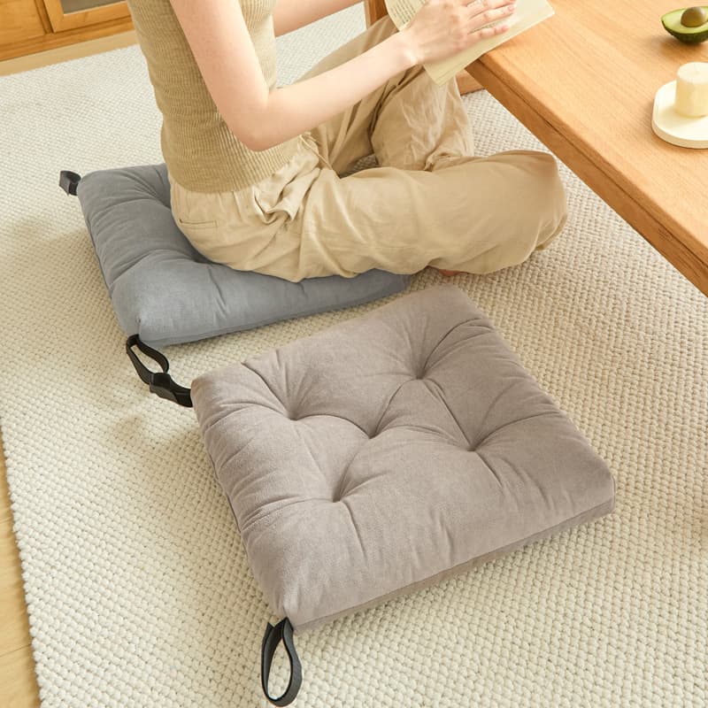 Thickened Chair Cushion with Velcro Straps, Stool Cushion for Living Room, Floor Cushion, Office Seat Cushion