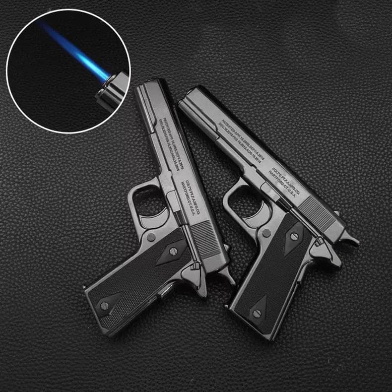 Non-Emitting Windproof Red Flame Creative Gas Lighter Metal Toy Novelty Gadget Wholesale for Export