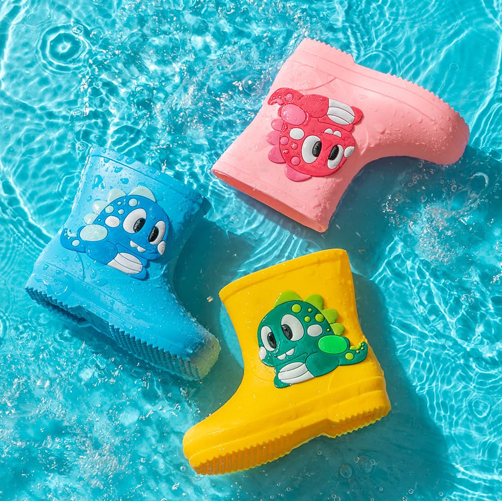 Children's Cute Rain Boots, Waterproof Non-slip Toddler Rain Boots, Baby Water Shoes with Cartoon Patterns for Ages 2-7