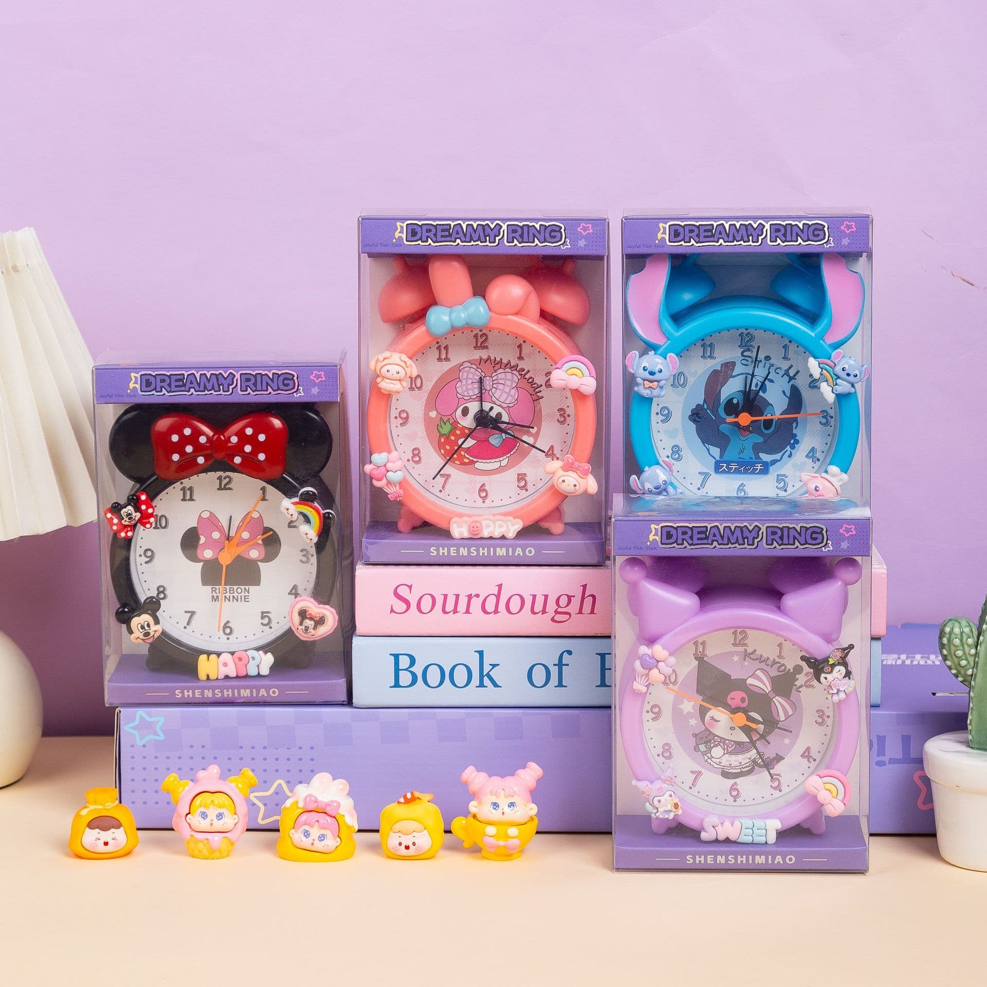 Learning Alarm Clock with Night Light for Bedroom, Digital Cartoon Cute Kids Desk Clock for Living Room