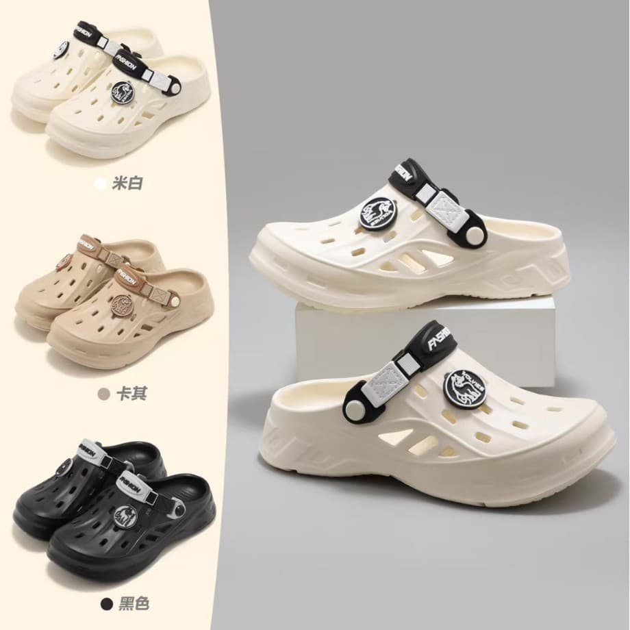 Beach slippers for home, high-end thick-soled hole shoes, men's non-slip toe-toe shoes, eva sandals for men, summer