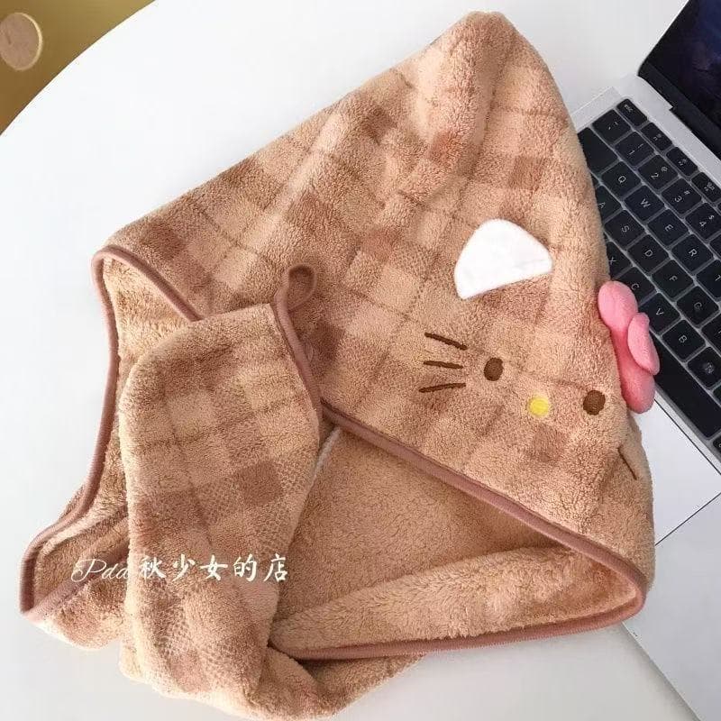 Cute Cat-Shaped Hair Drying Cap, Absorbent Bath Cap, Soft and Skin-Friendly, No Dripping After Washing, High-Quality Hair Towel