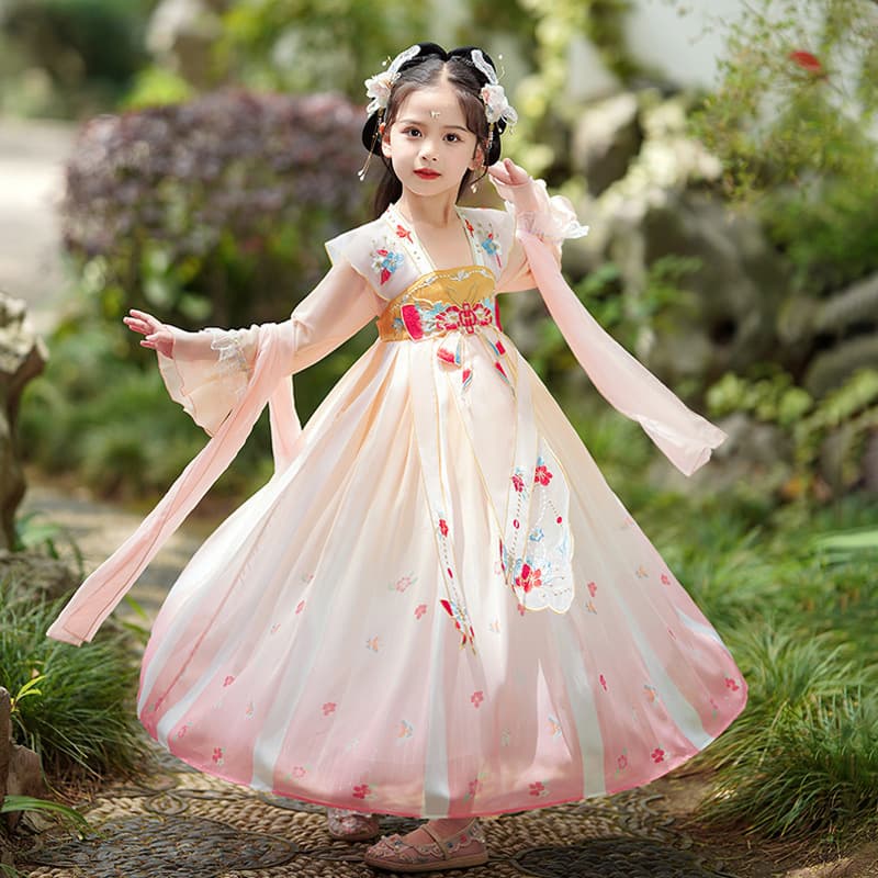 Dance Tang Suit 2025 New Arrival Summer Super Fairy Little Girl Dress Children Fashionable Ancient Costume Summer Wear Girl Hanfu
