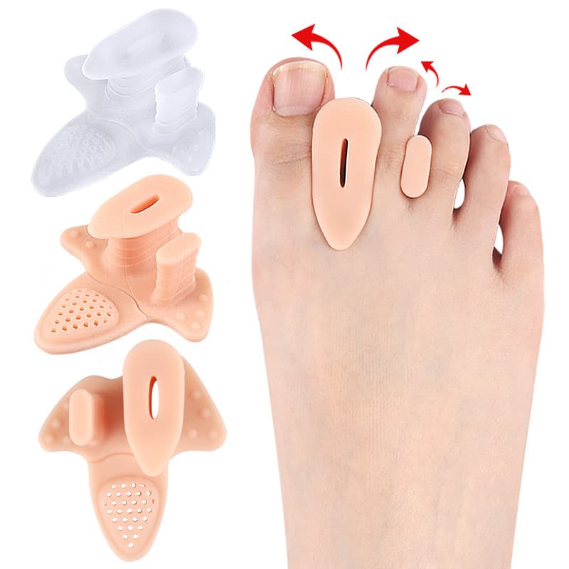 Soft Shock-Absorbing Massage Toe Separator with Perforated Thickened Forefoot Pad for Arch and Toe Separation