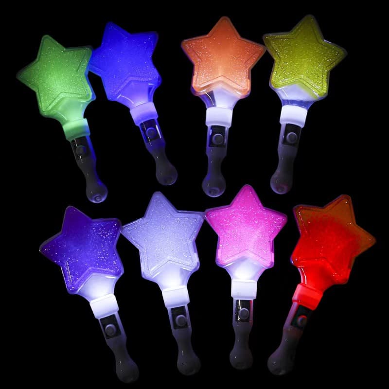 Short star fluorescent sticks wholesale, star flash sticks handheld LED lights for annual parties, bar concerts, support sticks