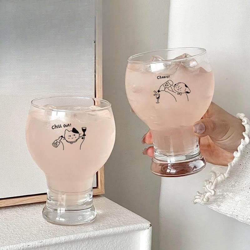 Cartoon Stemware, Instagram-Worthy Beer Glass, Quirky Home Glass for Juice and Drinks, Water Cup