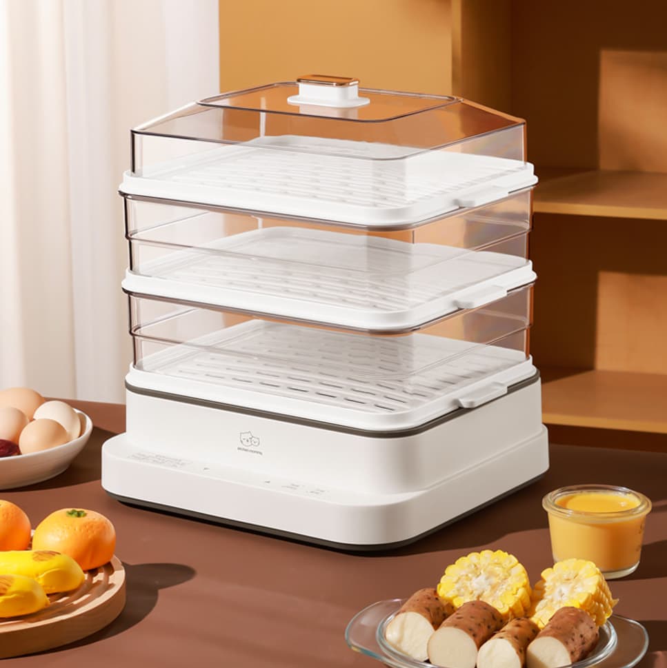 Chuchuang Mummy DZG-001 Multi-functional Electric Steamer 18L Home Breakfast Maker Three-Tier Cooking Pot Business Gifts