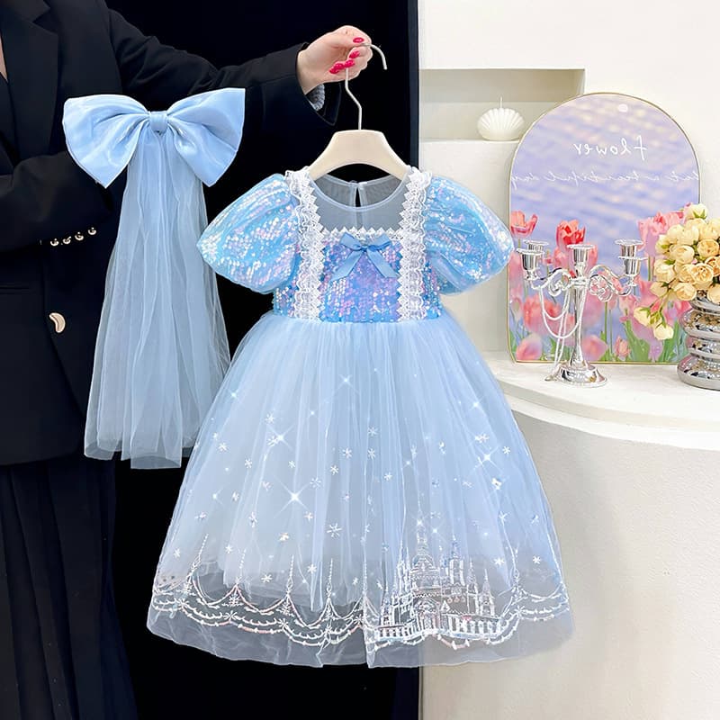 New Cross-border Children's Princess Dress for Girls Birthday Party Dress Cosplay Performance Tulle Summer Dress