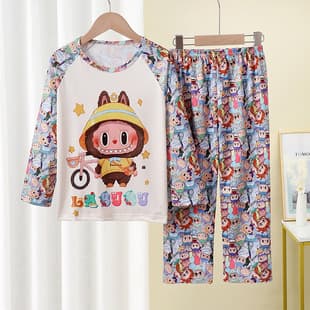 Girls Pajamas Spring/Autumn Kids Pajamas Long Sleeve Cartoon Baby Boys Girls Medium Big Kids Homewear Set