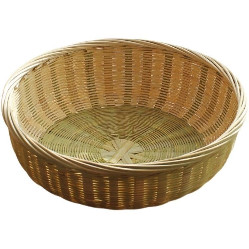 Bamboo woven bamboo basket, bamboo basket with base, household fruit basket, fruit plate, handmade bamboo products, steamed bun basket, snack basket, bamboo basket